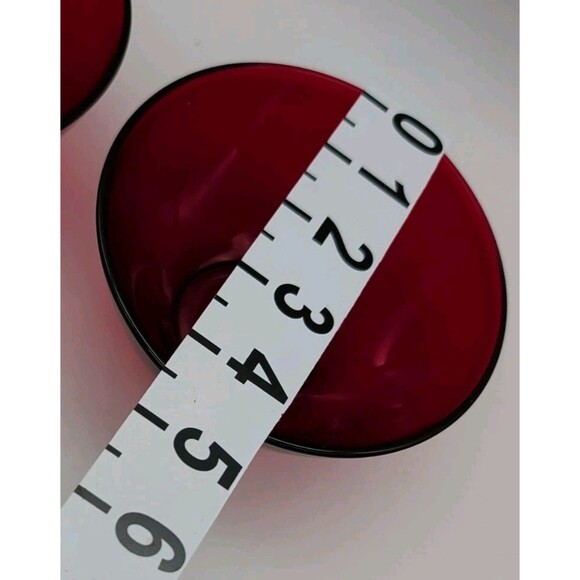 2 Ruby Red Arcoroc Desert Cereal Bowls  France Christmas Holiday Small - Picture 3 of 6